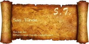 Sas Tünde névjegykártya